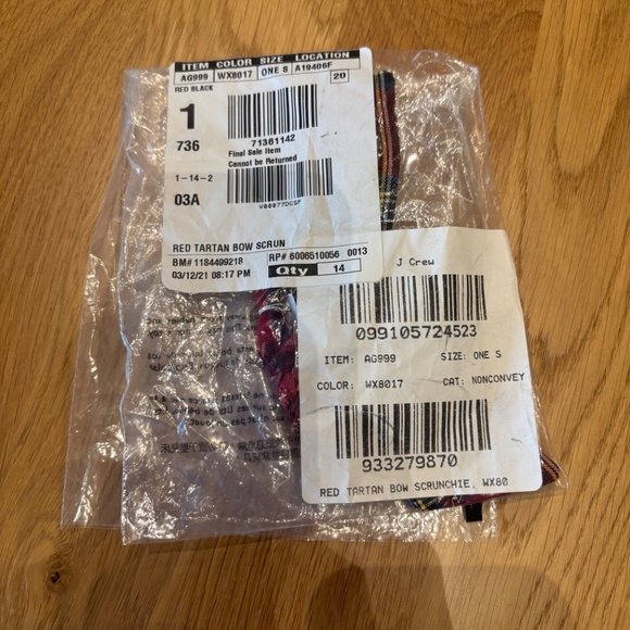 J.Crew Red Tartan Hair Bow Scrunchie - Picture 5 of 5